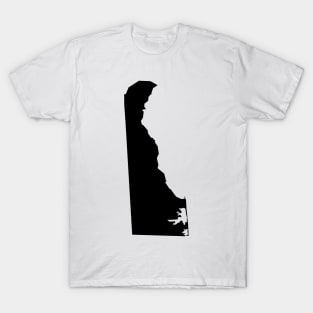 Delaware map in black T-Shirt